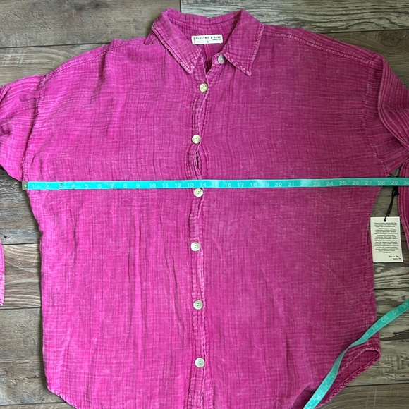 NWT Electric & Rose Farrah Oversized Gauze Shirt Pink Large - Picture 5 of 10